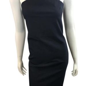 The Row dress midnight navy strapless midi dress